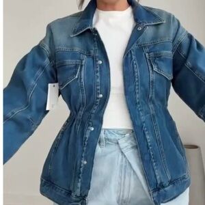 Good American Dark Blue Jean Jacket